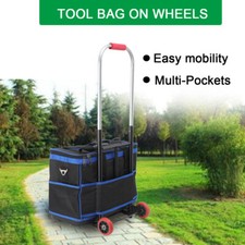 20 Inch Tool Bag on Wheels Rolling Tool Storage Organiser Bag Telescopic Handle