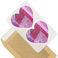 2 x Heart Stickers 7.5 cm -