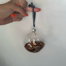 Gold Star Sequin Snowglobe Effect Christmas Tree Hanging Decoration Bauble