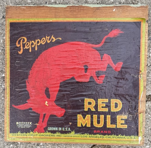 Vintage red mule label s - red,
