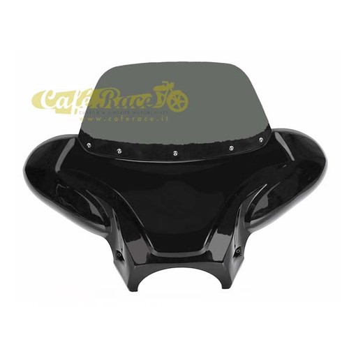 Glossy black batwing - black, with