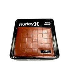 Men’s Hurley Wallet Bifold Cognac Color With Metal Black Case MSRP