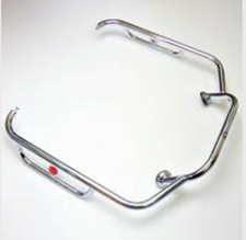 LAMBRETTA S1 S2 S3 LI TV SX Special GP Chrome ULMA Front Crashbars Red Gems