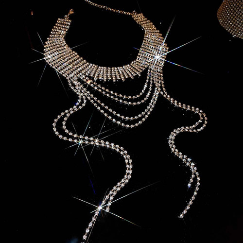 Choker necklace wide - wide, silver