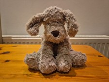 Jellycat Riley Fuddlewuddle Puppy  - Light Grey Brown Biege Dog 8"