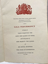 Royal Family memorabilia -  ROH Programme 1960 19th Oct La Sonnambula - 