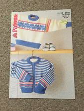 ORIGINAL PATONS FAIRYTALE DK Knitting Pattern Baby/Babies Cardigan/Sweater 22-24