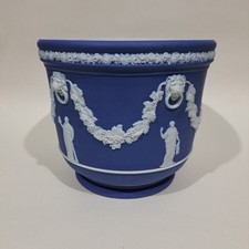 Antique Wedgwood Jasper Ware Portland Blue Large Pot Holder