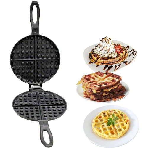 Kitchen cast iron waffle maker - cast,