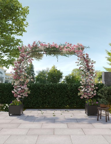 Wooden planters garden - wooden, arch