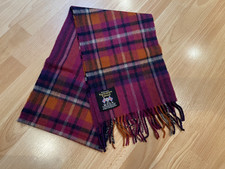 Marks and Spencer Authentic Yorkshire Tweed By Moon Checked Red Mix Scarf