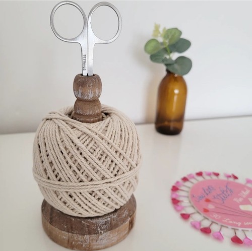 Rustic wooden string holder - wooden,