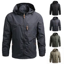 Mens Waterproof Soft Shell Jackets Windbreaker Lightweight Hooded Outdoor Coats