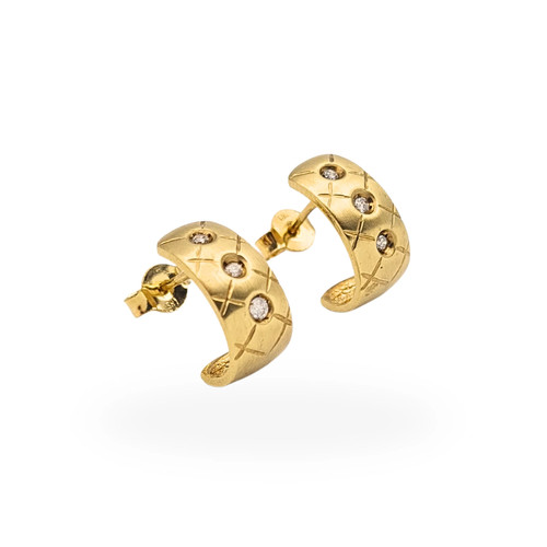 14ct gold diamond set - gold, half