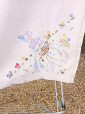 Vintage Hand Embroidered White