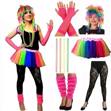  NEON 80'S UV TUTU SKIRT LEG