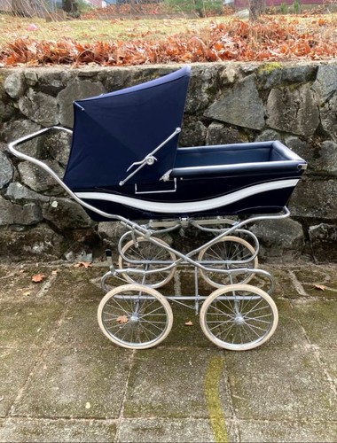 Vintage silver cross pram - silver, /