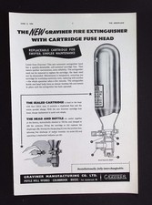 Original 1953 Advert Graviner Fire Extinguisher Cartridge Fuse Head