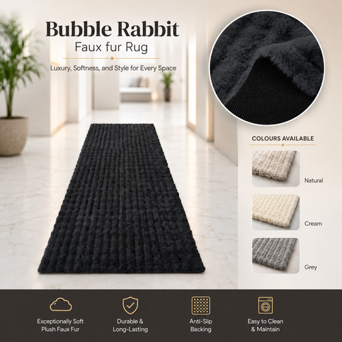 Faux rabbit fur bedside - rabbit,
