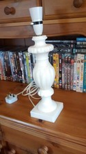 Vintage searchlight Table Lamp white Marble Onyx  Polished Table Lamp Base