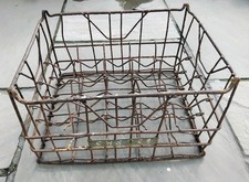 Vintage Metal Milk Crate with