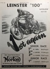 NORTON MOTORCYCLES / RACE SUCCESS ORIGINAL 1950 B/W ADVERTISEMENT 25cm x 18cm
