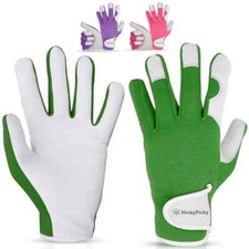 NickyPicky Leather Gardening Gloves – Thorn Proof, Durable, Breathable, Medium