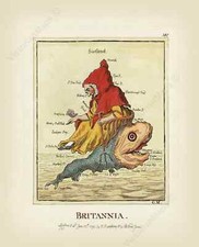 Antique map britannia britain - antique,