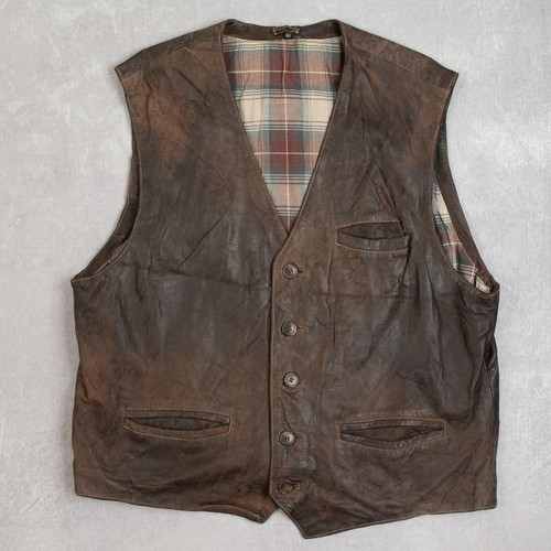 Vintage leather vest jacket - vintage,