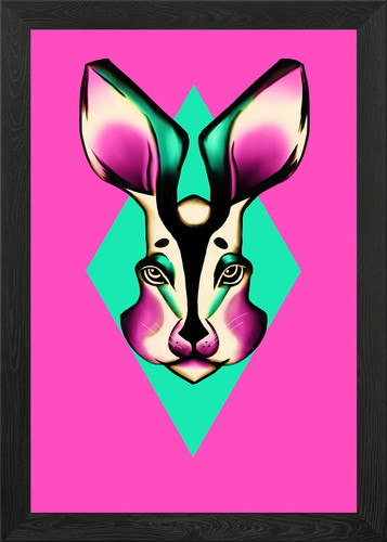 Rabbit framed wall - rabbit,