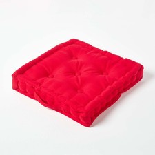 Red Floor Cushion 50x50x10cm Cotton Seat Pad for Chair Pets Kids Indoor/Outdoor