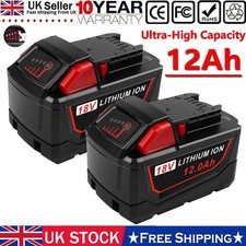 2x 12.0Ah Battery For Milwaukee M18 18V Lithium XC Extended Capacity 48-11-1860