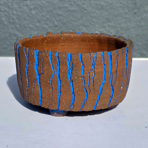 Handmade blue crackle bonsai - blue,