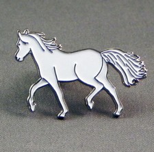 WHITE HORSE ANIMAL ENAMEL PIN