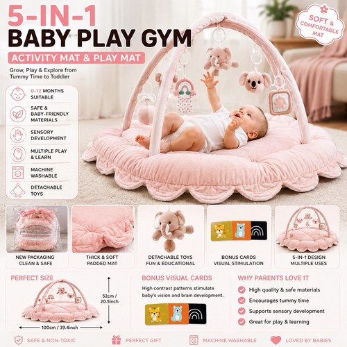 Pink baby play gym activity - baby,