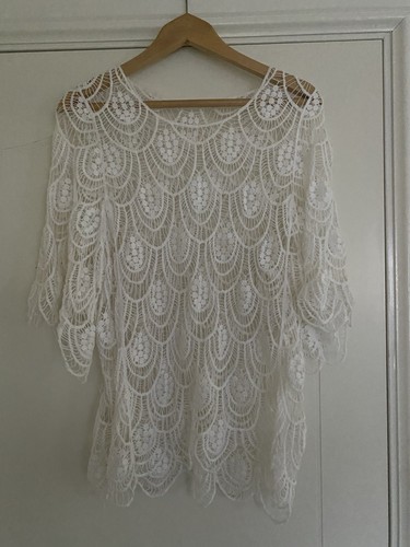 Ivory white lace top - lace, –