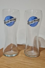 2 x Blue Moon Pint Beer Glasses Brand New