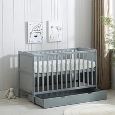 MCC Grey Wooden Baby Cot Bed