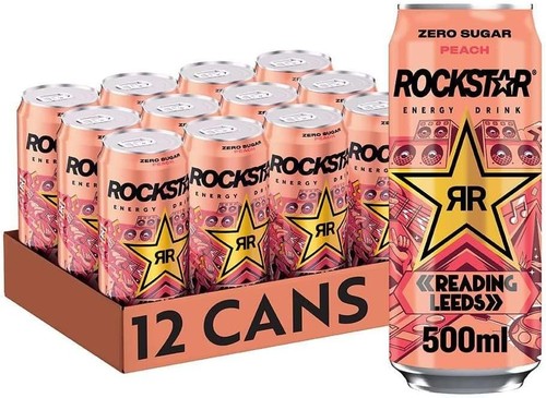 Rockstar energy drink - energy, peach