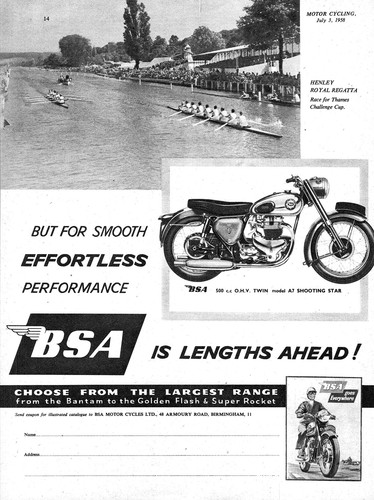 1958 advert bsa - bsa, shooting