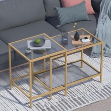 Coffee Table Set of 2,Gold