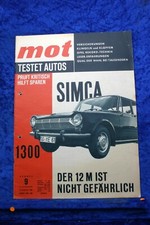 Mot (*G*) 9/63 (a) Simca 1300 Ford 12 M Opel Record