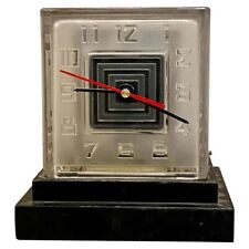 Rare Art Deco Bulle Glass Clock, Signed P.M.Favre, 1930s