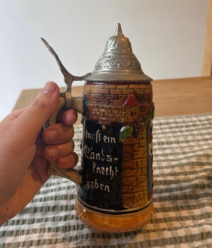 Vintage german lidded beer - vintage,