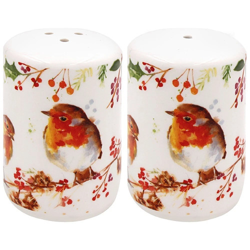 Winter robins ceramic salt - winter, &