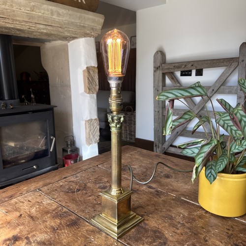 Vintage antique brass lamp - vintage,