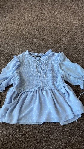 Zara blue polka dot peasant - zara,