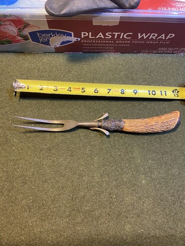 Antique carving fork sterling - antique,