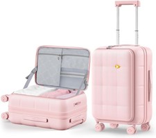 Carry On Luggage Cabin Suitcase Expand PC Hardshell Wheels TSA 20inch Side Open