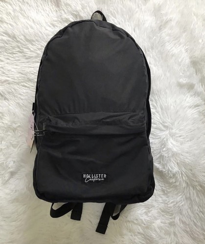 Hollister black nylon backpack - hollister,